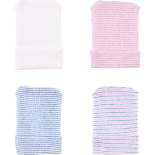 Newborn Baby Girl Caps Infant Stripe Striped Outdoor Casual Beanie Hospital Hat Caps 2019 New