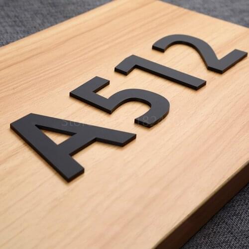 Black Retro Nordic digital house number 3D stereo house number letter creative wall sticker number room number