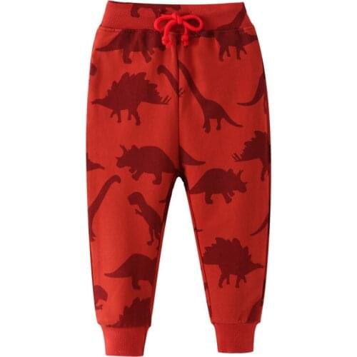 Funnygame Animals Print Boys Girls Sweatpants for Autumn Spring Dinosaurs Baby Trousers Full Length Pants Kids Wear