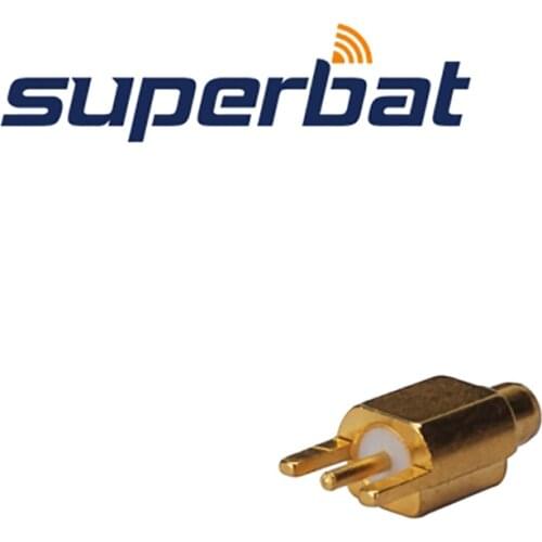 Superbat 10pcs MMCX Edge PCB Mount Plug RF Coaxial Connector 50 Ohm Goldplated