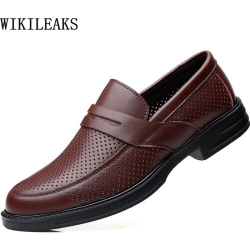 Italian Summer Casual Business Shoes Men Formal Office Shoes Men 2021 Brown Loafers Shoes Men Luxury Zapatos De Hombre Chaussure