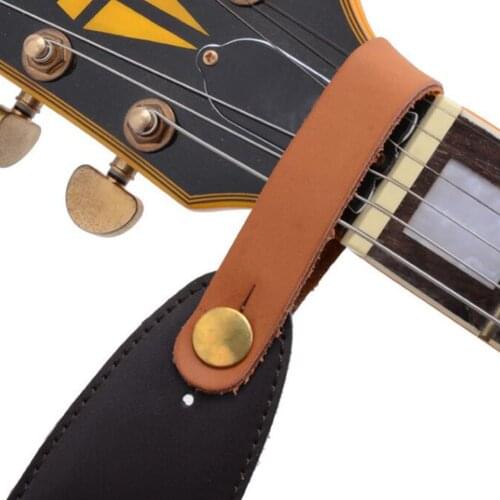 Electric Guitar Strap Holder Vintage PU Leather Button Lock Musical Enjoyable Instrument Supplies for Ukulele Bass