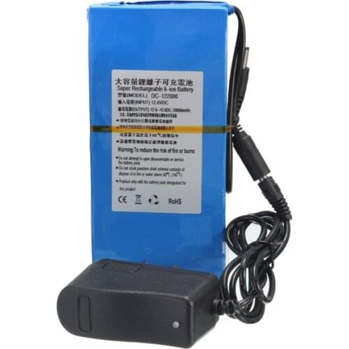 High Quality DC 12V 20000mAh Li-ion Super DC 12V 20A Rechargeable Battery Pack with US/EU charger