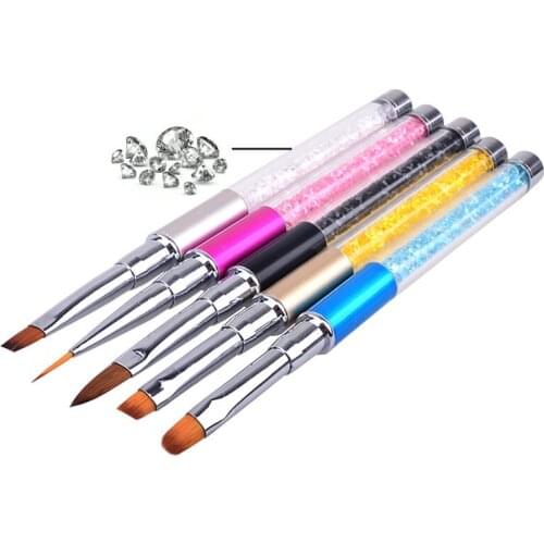 1pc Nail Brush Nail Art Painting Pen Brush UV Gel Polish Gradient Color Rhinestone Crystal Acrylic Nail Drawing Pen