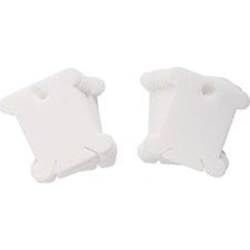 100 Pcs Plastic Embroidery Floss & Craft Thread Bobbins for Storage Holder Cross Stitch Sewing Creamy White V1738