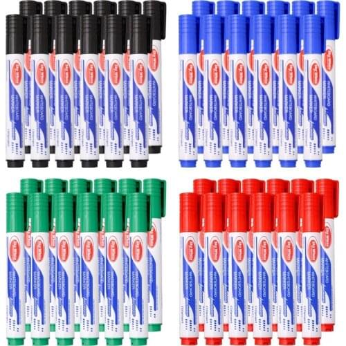 12Pcs Erasable Whiteboard Marker Pen Thick Head Fine Tip Refillable Non Toxic Liquid Ink Colored Pens Office Supplies