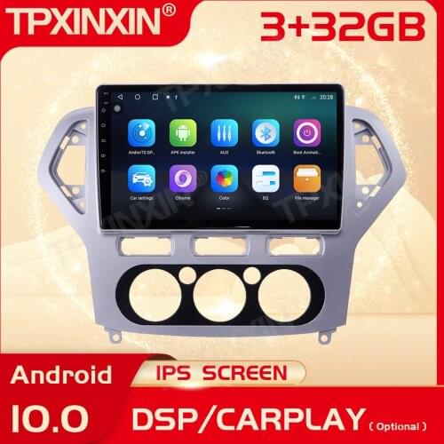 2 Din Carplay Android Radio Receiver Multimedia For Ford Mondeo MK4 2007 2008 2009 2010 GPS Navigation Video Recorder Head Unit