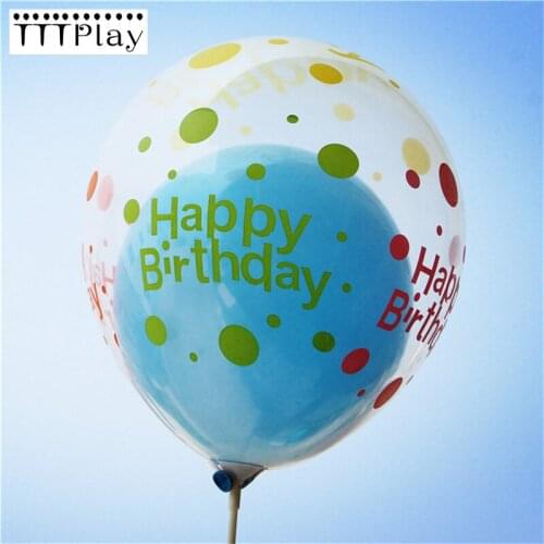 20pcs 12inch Transparant Birthday Balloons Inflatable Wedding Decoration Latex Air Ball Happy Birthday Party Decoration Supplies
