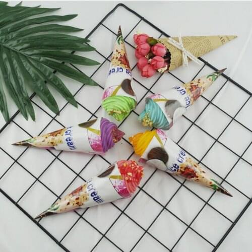 5 Color Kids Artificial Ice Cream Squishy Toys Slow Rebound Foam Phone Straps Cute Charm Similation Foods Decor Kids Toys Model