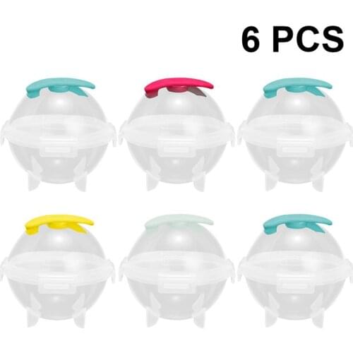 6pcs Whiskey Ice Ball Maker Round Shape Mould Ice Cube Container Mold for Bar Home Hotel (Random Color)