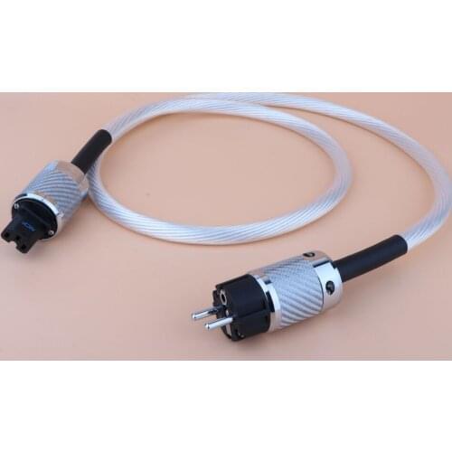 6N OCC Silver Plated US /EU version HiFi AC Power cable for CD amplifter