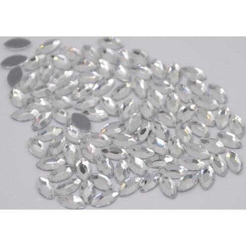 AAAA+Best Quality 4x8mm Crystal Clear Navette DMC Hot Fix Rhinestone More Shiny Super Bright Hotfix Iron On Stones