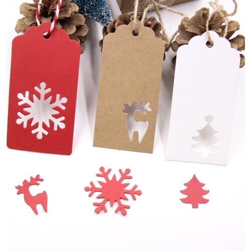 1/10/50PCS White&Red Kraft Paper Tags Handmade/Thank You DIY Crafts Labels For Christmas Favors Hang Tag Gift Wrapping Supplies