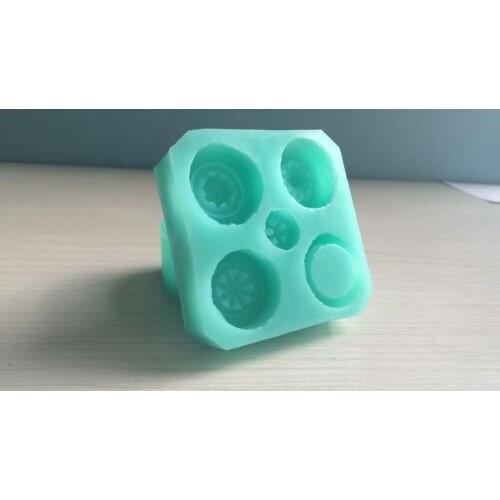 Free shipping New style 5 wheel tyre Modelling fondant silicon mold chocolate cake decoration silicone mold silicone mold