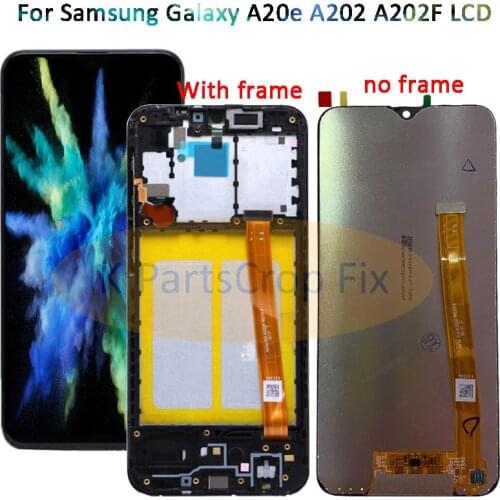 For Samsung Galaxy A20e A202 A202F A202DS Display Touch Screen Digitizer Assembly A202 A202F/DS For SAMSUNG A20e LCD with frame