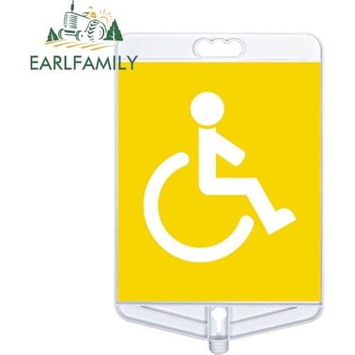 EARLFAMILY 13cm x 8.5cm for Disabled Sign Vinyl Car Wrap Decal Funny Car Stickers Waterproof Trunk Bumper 3D Printing Graphics