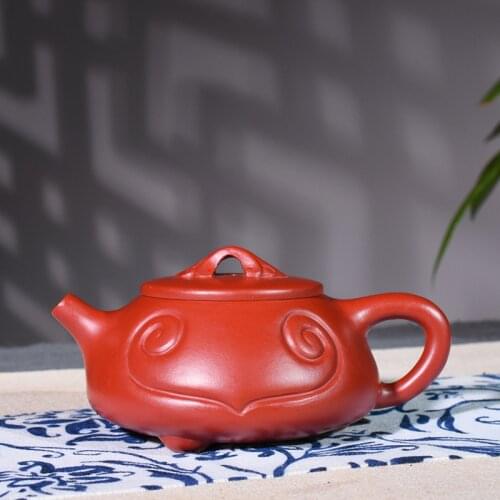 Yixing Purple Sand Pot Famous Artisans Hand-made High-quality Raw Mine Dahongpao Ruyi Stone Pot Kungfu Teapot Tea Set