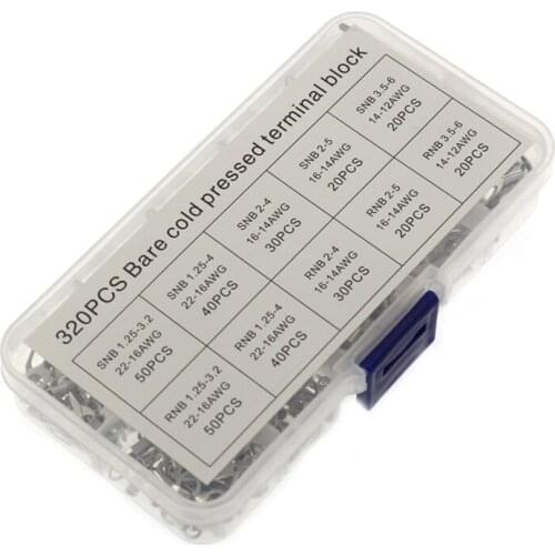 GTBL Cold Pressed Bare Terminal 10 in 1 Boxed Ot/Ut Fork-Shaped Round Bare End Copper Nose