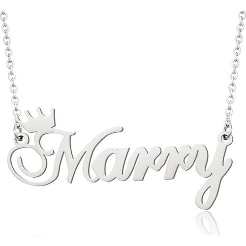 Personalized Custom Name Necklace Stainless Steel Charm Letter Jewelry Any Name For Girl Wedding Birthday Valentines Day Gifts