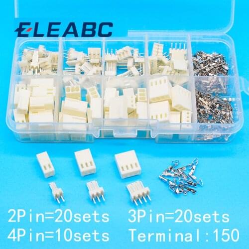 KF2510 Kits 50 sets Kit in box 2p 3p 4 pin 2.54mm Pitch Terminal / Housing / Pin Header Connectors Adaptor