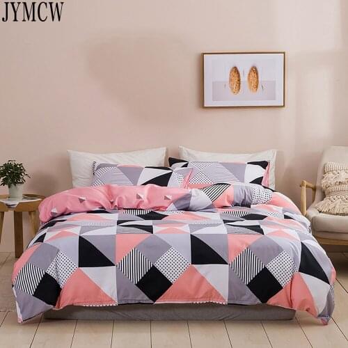 Nordic geometric plaid bedding set 2/3 piece set, king-size single double bed duvet cover & down pillowcase (no sheets)