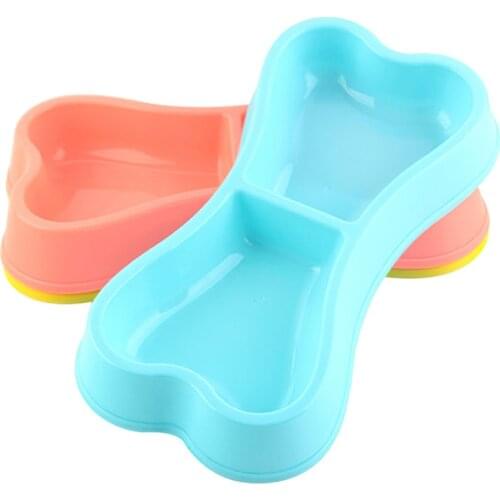Pet Dog Bowls Food Pet Feeding Supplies Cat Feeding Dish Feeder Bowls Bone Shaped Puppy Dog Supplies