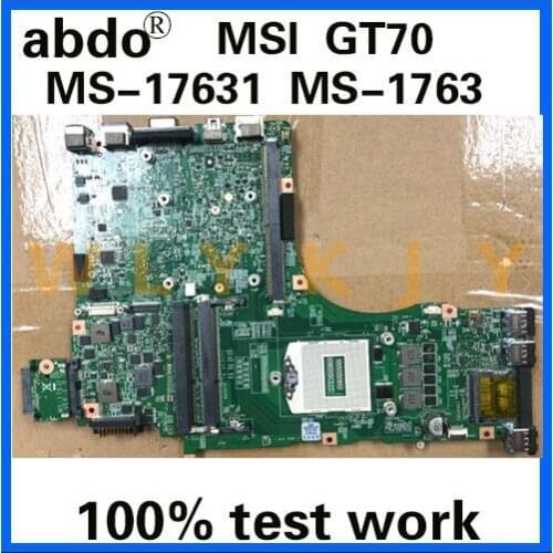 For MSI GT70 MS-1763 laptop motherboard MS-17631 VER: 2.0 PGA947 supports i7 processor motherboard 100% tested and working