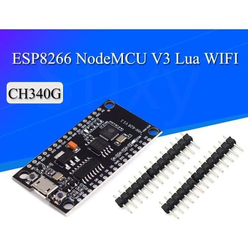 NodeMCU V3 Lua WIFI module integration of ESP8266 + extra memory 32M Flash, USB-serial CH340G