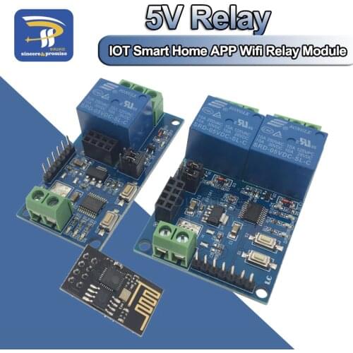 5V ESP8266 ESP-01 1 Channel WiFi Relay Module ESP-01S 2 Way Relay Module For IOT Smart Home remote control switch phone APP