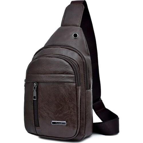 Fashion men retro chest pack male anti-theft pack crossbody bags message bags PU leather men Multi-function bag high