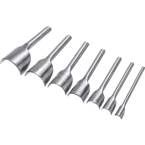 7pcs 10-40mm Leather Half-round Cutting Tool Belt Edge Shape Cutter Kits Leather Corner Cutter Belt Hollow Puncher DIY Handwork