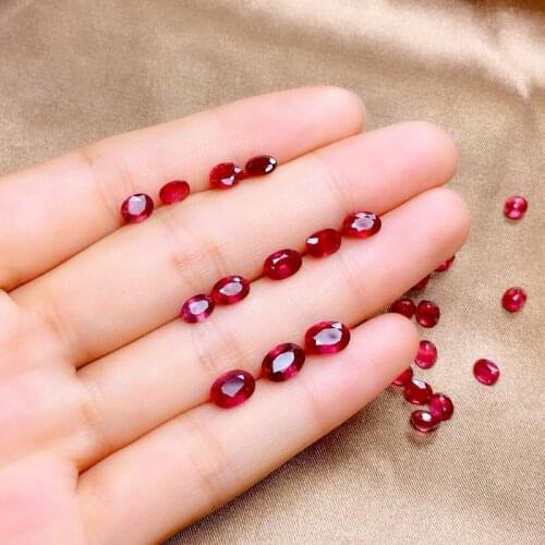 Thailand High Quality Natural Ruby Oval 4*5mm4*6mm5*7mm Bare Stone Good Quality