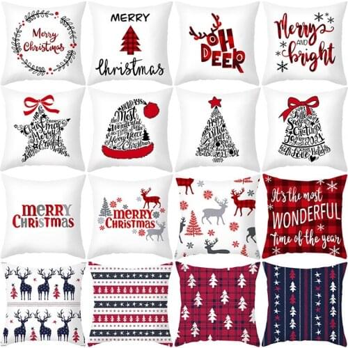 45x45cm Cartoon Santa Claus Elk Christmas Pillowcase 2020 Christmas Decor for Home Merry Christmas Ornament Navidad Xmas Gifts