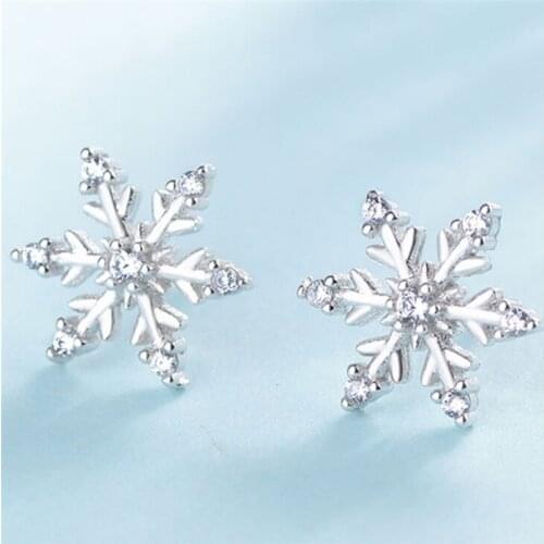New Fashion Crystal Earring New Earring Cute Snowflake Earrings For Women Jewelry Christmas Gift