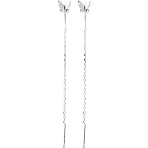 New Butterfly Chain Earrings Tassel Butterfly Dangle Earrings For Women Girls Fashion Metal Chain Women Party Jewelry Gift