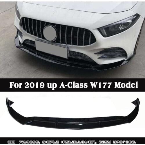 B Style PP Material Front lip Spoiler For Benz A Class A180 A200 A260 Sport W177 2019