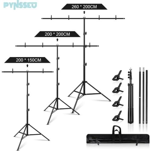 PYNSSEU T-shape Photographic Background Support with Clips for Photo Studio Backdrops Racks for Photo Studio Green Screen Stand