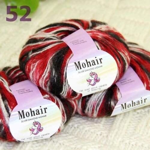 Sale New 3BallsX25g Luxury Soft Mohair Warm Wrap Shawl Hand Knit Crochet Yarn 291-52 White Red Black
