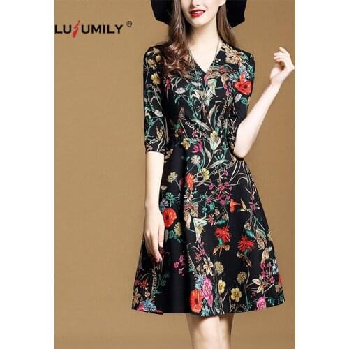 Lusumily Sexy Paisley Vintage Flower Print Dress Women Holiday Casual Short Dresses Summer Elegant Party Club Mini Dress