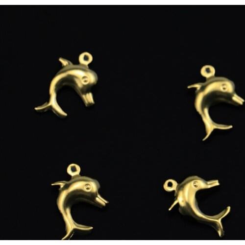 20.8*15.8mm single Holecute dolphin brass jewelry accessories fun juggling earrings little dolphin pendant for jewelry making