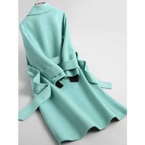 Wool Coat Korean Long Pink and Jackets Spring Coats for Women 2020 Solid Casaco Feminino KQN42502 Pph470