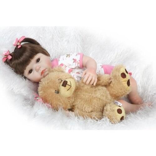 52cm Silicone New Reborn Baby Dolls Realistic Girl Fake Babies Kids Bear Doll Toys Bebe Bonecas