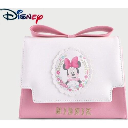 Genuine Disney PU Leather Girl Bag Minnie Multi-function Women Bag Cosmetic Wallet Purse Bag Fashion Mummy Messenger Bag