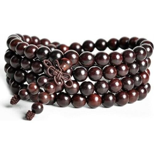 Tibetan Buddhism 108 Lobar Red Sandalwood Prayer Beads Mala Necklace