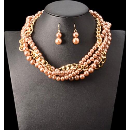 UDDEIN handmade winding pearl jewelry vintage statement collar choker necklace for women Nigerian Wedding Indian jewelry sets