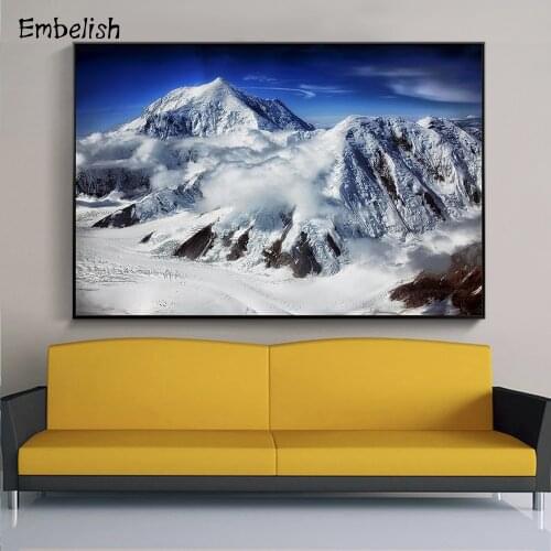 Embelish 1 Pieces Big Size Landscape Wall Art Pictures For Living Room Snow Mountain Home Decor Posters Bedroom Canvas Paintings