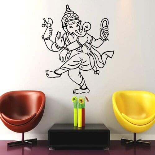 YOYOYU Wall Decal Bohemian Elephant Vinyl Wall Stickers Funny Dancing Animal Special Design Yoga Studio Home Decor InteriorW-470
