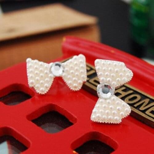 2019 New Fashion Jewelry Vintage Pearl Bow Bowknot Earrings for women gril Free shipping