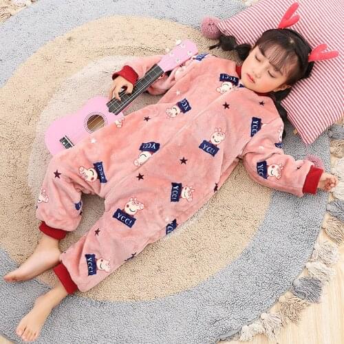 Winter Cute Girl Baby Sleeping Bag Winter Thick Flannel Sleeping Bag Split Leg Saco De Dormir Infantil Baby Clothes BK50SD