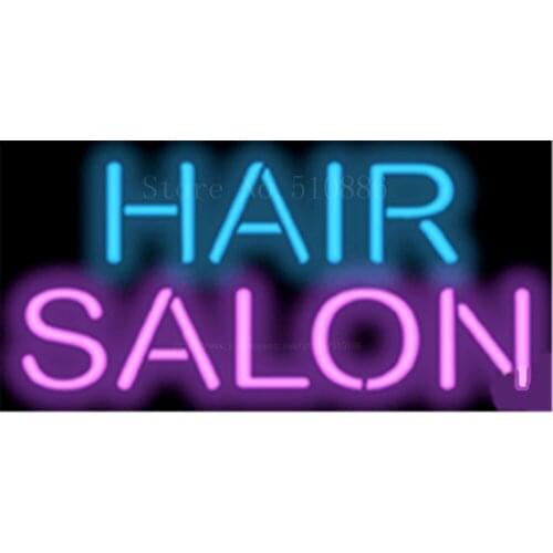17*14" Hair Salon NEON SIGN REAL GLASS BEER BAR PUB LIGHT SIGNS store display Restaurant Shop business Advertising Lights